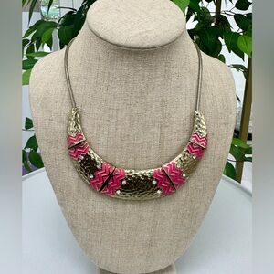 Neo Pink Aztec Statement Necklace